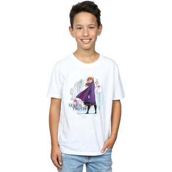 Vêtements Garçon T-shirts manches courtes Disney Frozen 2 Anna Seek The Truth Blanc
