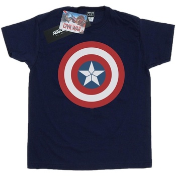 Vêtements Femme T-shirts manches longues Marvel Captain America Civil War Shield Bleu