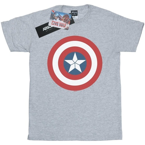 Vêtements Femme T-shirts manches longues Marvel Captain America Civil War Shield Gris