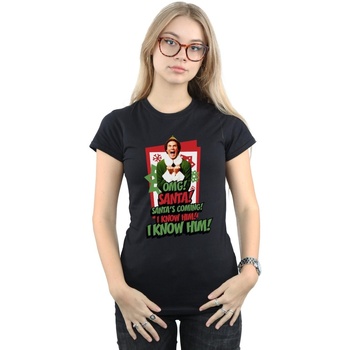 Vêtements Femme T-shirts manches longues Elf OMG Santa Noir