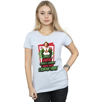 Vêtements Femme T-shirts manches longues Elf OMG Santa Gris