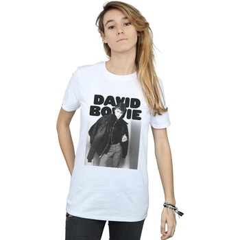 Vêtements Femme T-shirts manches longues David Bowie Jacket Photograph Blanc