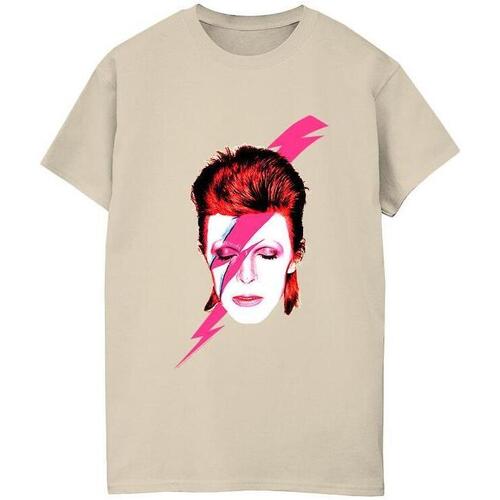 Vêtements Femme T-shirts manches longues David Bowie Aladdin Sane Beige
