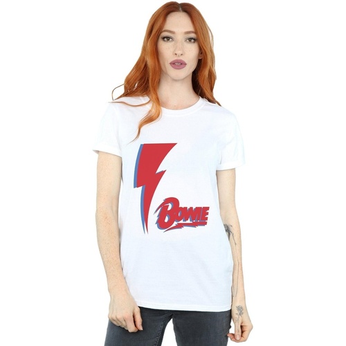 Vêtements Femme T-shirts manches longues David Bowie Red Bolt Blanc