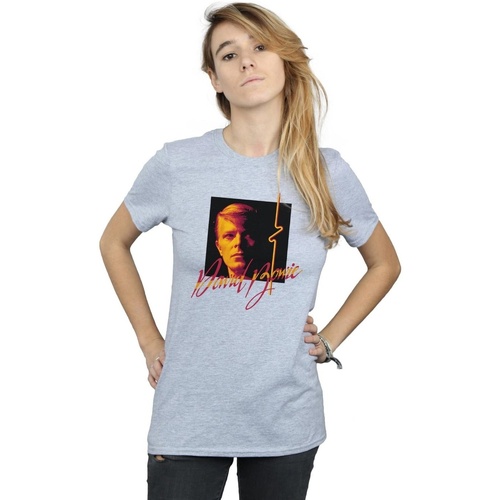 Vêtements Femme T-shirts manches longues David Bowie Photo Angle 90s Gris
