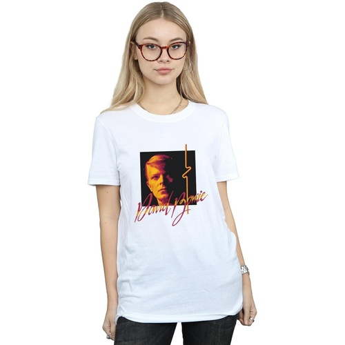 Vêtements Femme T-shirts manches longues David Bowie Photo Angle 90s Blanc