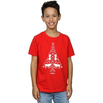 Vêtements Garçon T-shirts manches courtes Disney Frozen Christmas Tree Rouge