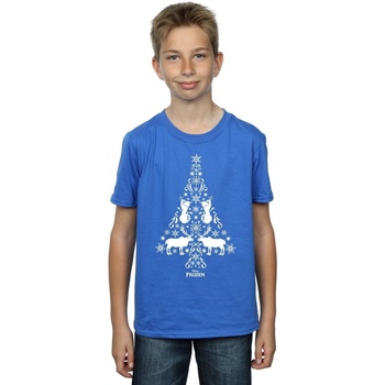 Vêtements Garçon T-shirts manches courtes Disney Frozen Christmas Tree Bleu