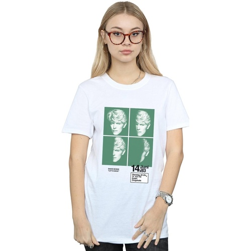 Vêtements Femme T-shirts manches longues David Bowie 1983 Concert Poster Blanc
