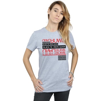 Vêtements Femme T-shirts manches longues David Bowie Black Tie White Noise Gris