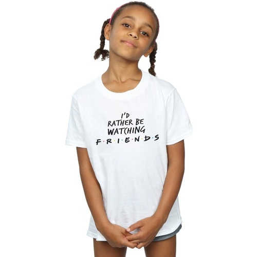 Vêtements Fille T-shirts manches longues Friends Rather Be Watching Blanc