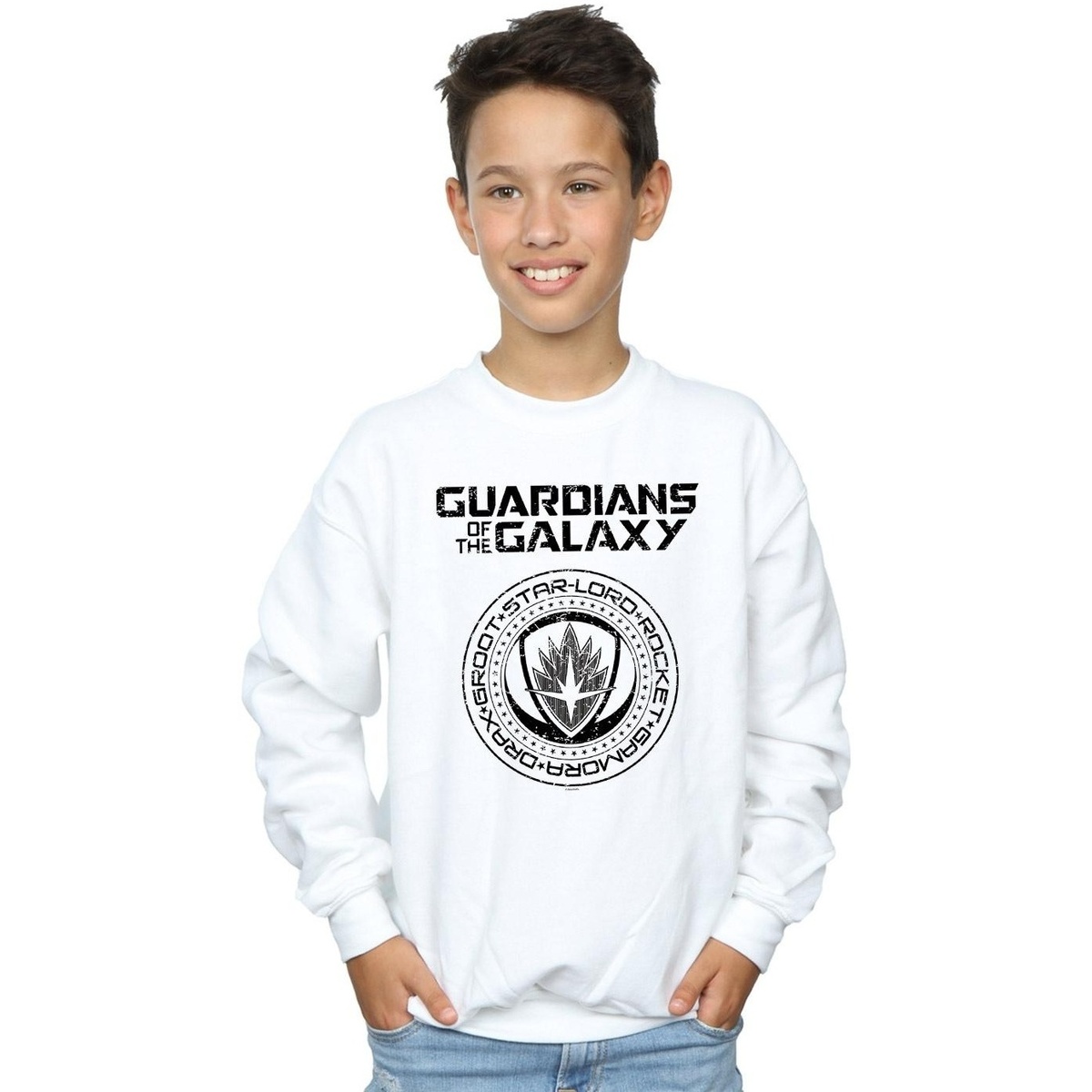 Vêtements Garçon Sweats Marvel Guardians Of The Galaxy Vol. 2 Distressed Seal Blanc