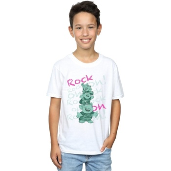 Vêtements Garçon T-shirts manches courtes Disney Frozen Trolls Rock On Blanc