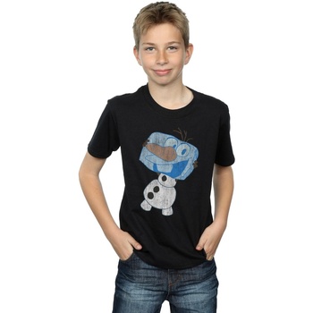 Vêtements Garçon T-shirts manches courtes Disney Frozen Olaf Ice Cube Noir