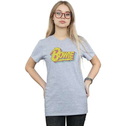 Vêtements Femme T-shirts manches longues David Bowie Moonlight 90s Logo Gris