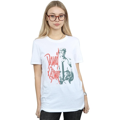 Vêtements Femme T-shirts manches longues David Bowie Mono Shout Blanc