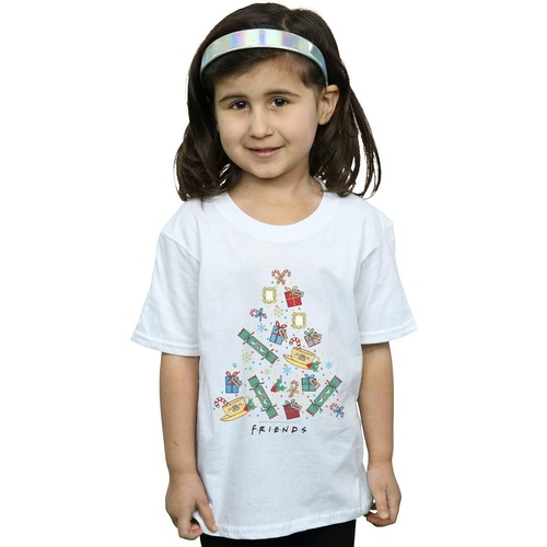 Vêtements Fille T-shirts manches longues Friends Christmas Tree Blanc