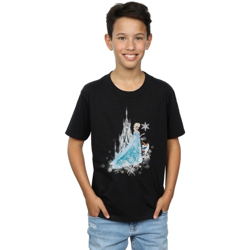 Vêtements Garçon T-shirts manches courtes Disney Frozen Elsa And Olaf Winter Magic Noir