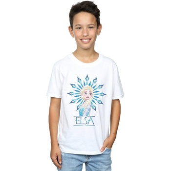 Vêtements Garçon T-shirts manches courtes Disney Frozen Elsa Snowflake Blanc