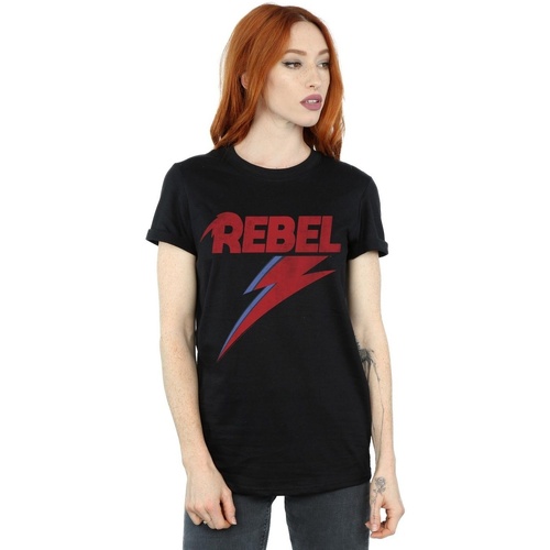 Vêtements Femme T-shirts manches longues David Bowie Distressed Rebel Noir