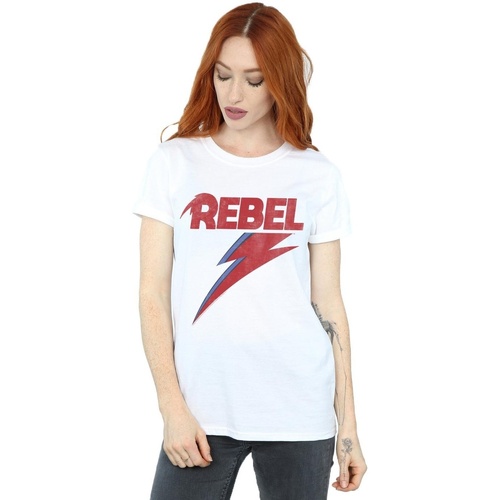 Vêtements Femme T-shirts manches longues David Bowie Distressed Rebel Blanc