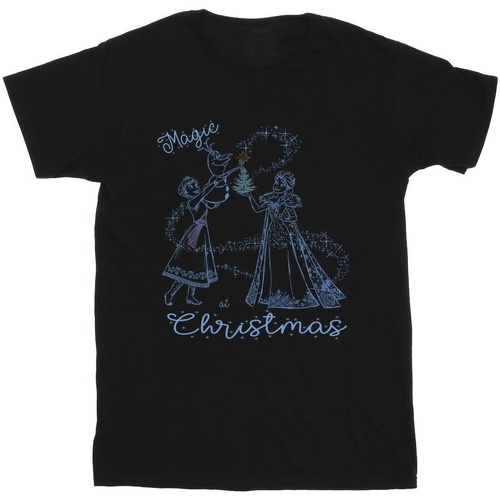 Vêtements Garçon T-shirts manches courtes Disney Frozen Magic Christmas Noir