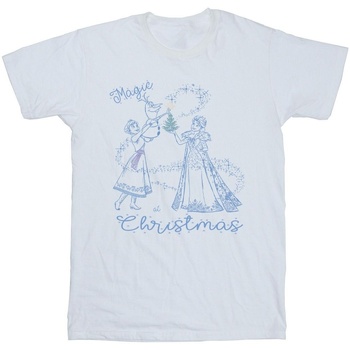 Vêtements Garçon T-shirts manches courtes Disney Frozen Magic Christmas Blanc