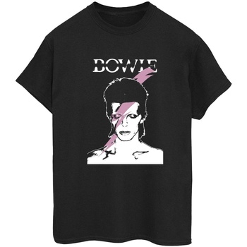 Vêtements Femme T-shirts manches longues David Bowie Pink Flash Noir