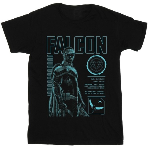 Vêtements Garçon T-shirts manches courtes Marvel The Falcon And The Winter Soldier Falcon Bio Noir