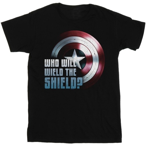 Vêtements Garçon T-shirts manches courtes Marvel The Falcon And The Winter Soldier Wield The Shield Noir