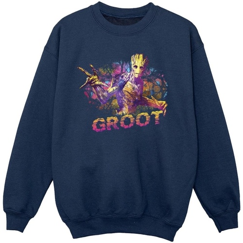 Vêtements Fille Sweats Marvel Guardians Of The Galaxy Abstract Groot Bleu