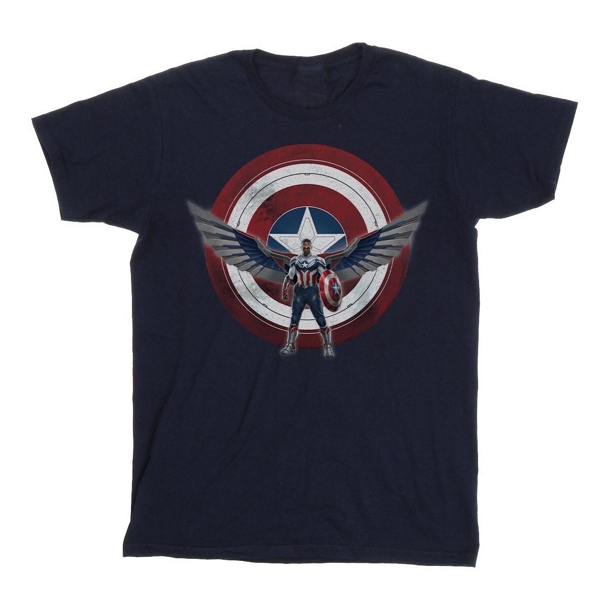 Vêtements Garçon T-shirts manches courtes Marvel Falcon And The Winter Soldier Captain America Shield Pose Bleu