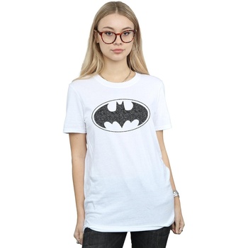 Vêtements Femme T-shirts manches longues Dc Comics Batman One Colour Logo Blanc