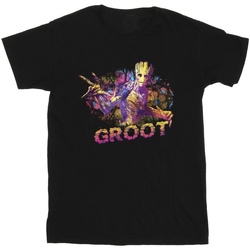 Vêtements Garçon T-shirts manches courtes Marvel Guardians Of The Galaxy Abstract Groot Noir