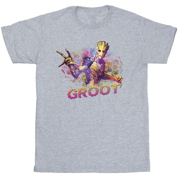 Vêtements Garçon T-shirts manches courtes Marvel Guardians Of The Galaxy Abstract Groot Gris