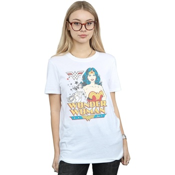 Vêtements Femme T-shirts manches longues Dc Comics Wonder Woman Posing Blanc