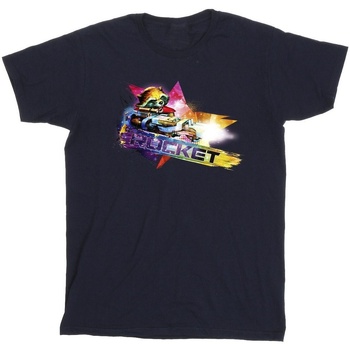 Vêtements Garçon T-shirts manches courtes Marvel Guardians Of The Galaxy Abstract Rocket Raccoon Bleu