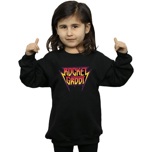Vêtements Fille Sweats Marvel Housses de couettes. 2 Rocket And Groot Metal Logo Noir