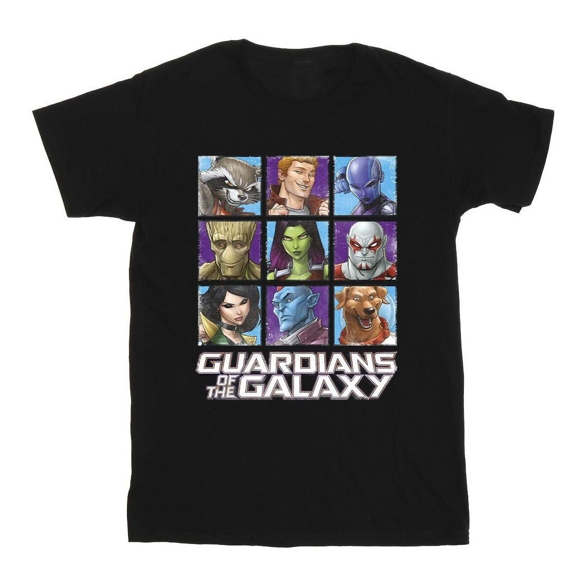 Vêtements Garçon T-shirts manches courtes Guardians Of The Galaxy Character Squares Noir