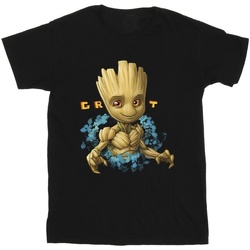 Vêtements Garçon T-shirts manches courtes Guardians Of The Galaxy Groot Flowers Noir