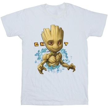 Vêtements Garçon T-shirts manches courtes Guardians Of The Galaxy Groot Flowers Blanc