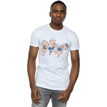 Vêtements Homme T-shirts manches longues Disney Three Little Pigs Having Fun Blanc