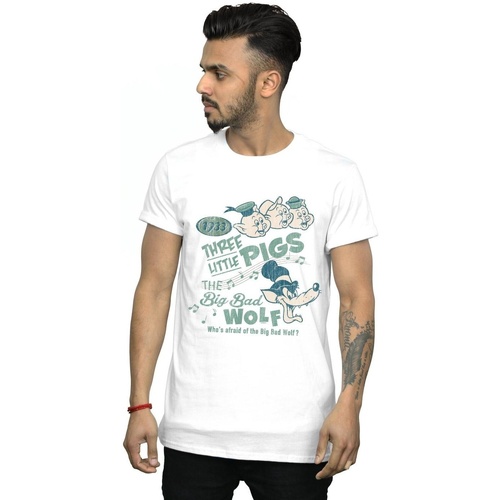 Vêtements Homme T-shirts manches longues Disney Three Little Pigs Who's Afraid Of The Big Bad Wolf Blanc
