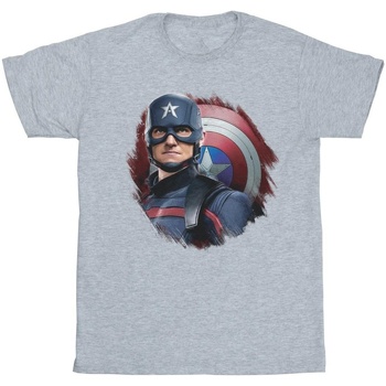 Vêtements Fille T-shirts manches longues Marvel The Falcon And The Winter Soldier Captain America Stare Gris