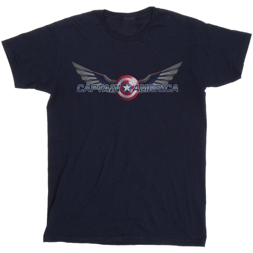 Vêtements Fille T-shirts manches longues Marvel Falcon And The Winter Soldier Captain America Logo Bleu