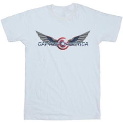 Vêtements Fille T-shirts manches longues Marvel Falcon And The Winter Soldier Captain America Logo Blanc