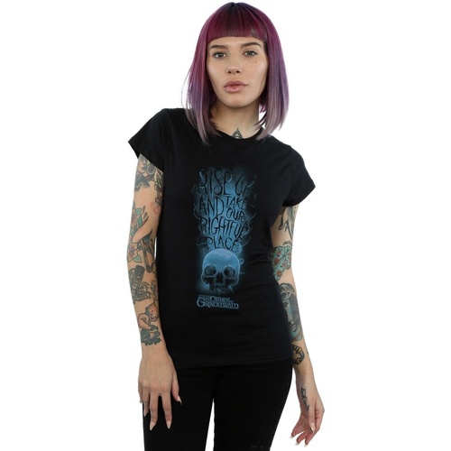Vêtements Femme T-shirts manches longues Fantastic Beasts The Crimes Of Grindelwald Skull Smoke Noir