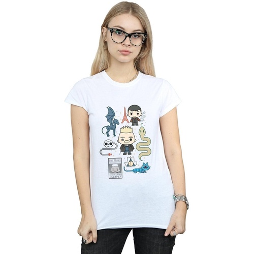 Vêtements Femme T-shirts manches longues Fantastic Beasts Chibi Grindelwald Blanc