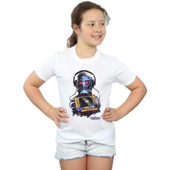 Vêtements Fille T-shirts manches longues Marvel Guardians Of The Galaxy Star Lord Cassette Blanc