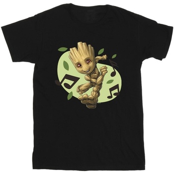 Vêtements Fille T-shirts manches longues Marvel Guardians Of The Galaxy Groot Musical Notes Noir